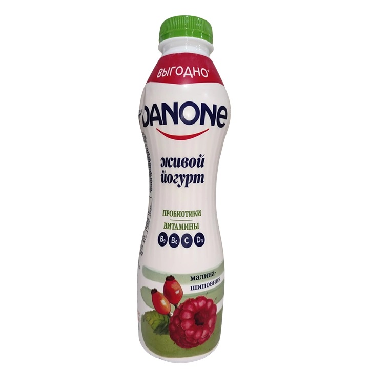 Йогурт Danone малина, шиповник 1.2% 670 г.